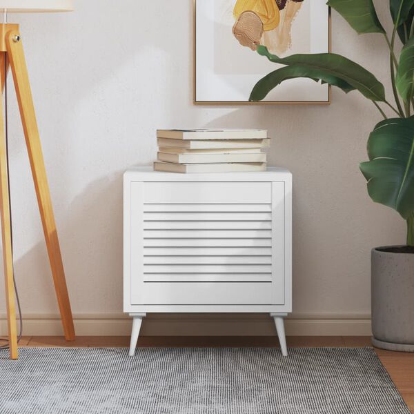 vidaXL Porte d'armoire &agrave; persiennes blanc 39,5x49,4 cm pin massif