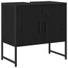 vidaXL Ensemble de mobilier de salle de bain avec &eacute;tag&egrave;re 3 pcs Noir