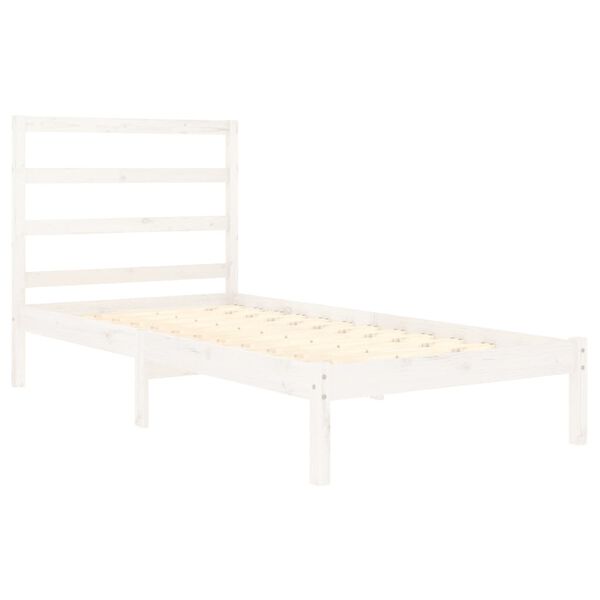 vidaXL Cadre de lit sans matelas blanc 75x190 cm bois massif