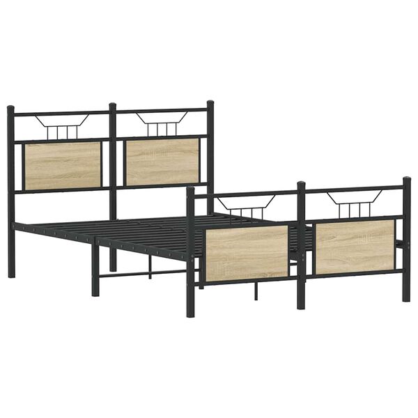 vidaXL Cadre de lit sans matelas ch&ecirc;ne sonoma 120x190 cm