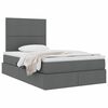 vidaXL Lit avec rangement et matelas Gris fonc&eacute; 120 x 200 cm Polyester