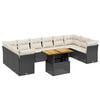vidaXL Salon de jardin 11 pcs avec coussins noir r&eacute;sine tress&eacute;e