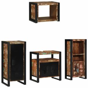 vidaXL Ensemble de mobilier de salle de bain 4 pcs Bois Recycl&eacute; Solide