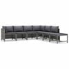 vidaXL Salon de jardin 7 pcs avec coussins R&eacute;sine tress&eacute;e Gris