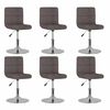 vidaXL Chaises pivotantes &agrave; manger lot de 6 taupe tissu