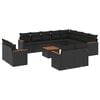 vidaXL Salon de jardin avec coussins 13 pcs noir r&eacute;sine tress&eacute;e