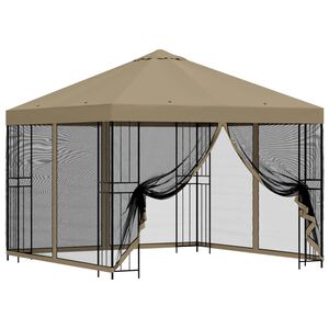 vidaXL Abri de jardin avec parois 3 x 3 m Beige Polyester et Acier