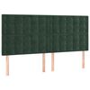 vidaXL T&ecirc;te de lit &agrave; LED Vert fonc&eacute; 160x5x118/128 cm Velours