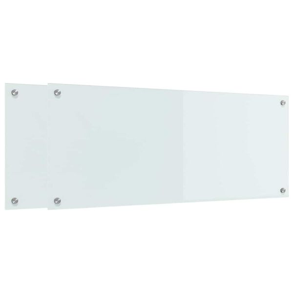 vidaXL Protection de cuisine Blanc 100 x 40 cm verre trempé