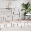 vidaXL Table de bar 4 pcs avec dessus de table en MDF Blanc