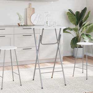 vidaXL Table de bar 4 pcs avec dessus de table en MDF Blanc