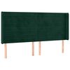 vidaXL T&ecirc;te de lit avec oreilles Vert fonc&eacute; 163x16x118/128 cm Velours