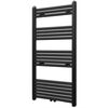 vidaXL S&egrave;che-serviettes eau chaude &agrave; rails droits noir 600x1160 mm