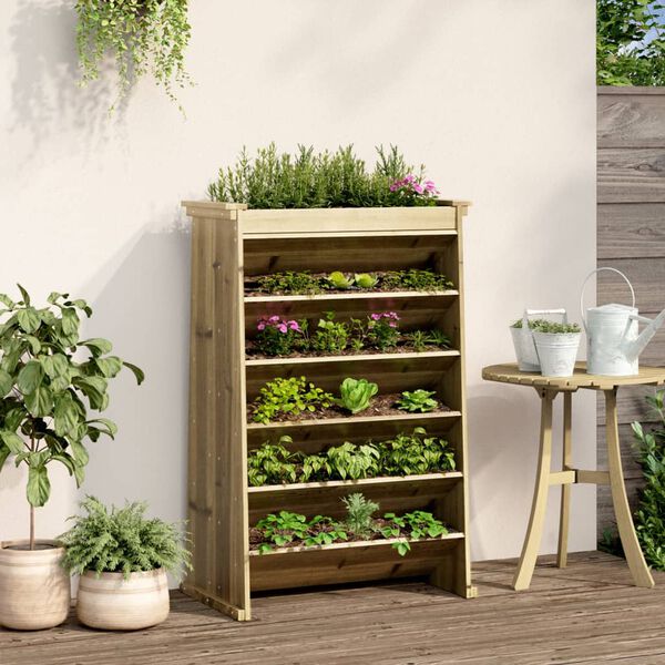 vidaXL Jardini&egrave;re de plantes aromatiques 6 niveaux bois pin impr&eacute;gn&eacute;