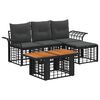 vidaXL Ensemble de canap&eacute; de jardin 5 pc Noir et Gris fonc&eacute; polyrotin