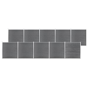 vidaXL Cl&ocirc;ture de jardin WPC 1737x186 cm Gris