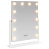 vidaXL Miroir de Coiffure LED Blanc 44 x 10 x 53 cm Verre et acier