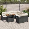vidaXL Ensemble de canap&eacute; de jardin 9 pcs Noir Poly rotin