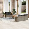 vidaXL Salon de jardin 6 pcs avec coussins gris r&eacute;sine tress&eacute;e