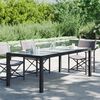 vidaXL Table de jardin Noir 190x90x75 cm Verre tremp&eacute;/r&eacute;sine tress&eacute;e