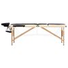 vidaXL Table de massage pliable 3 zones Bois Noir et beige