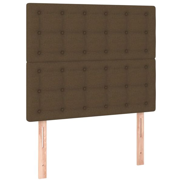 vidaXL T&ecirc;te de lit &agrave; LED Marron fonc&eacute; 80x5x118/128 cm Tissu