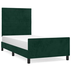 vidaXL Cadre de lit sans matelas vert fonc&eacute; 90x200 cm velours