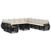 vidaXL Ensemble de canap&eacute; de jardin 12 pc Noir et blanc cr&egrave;me