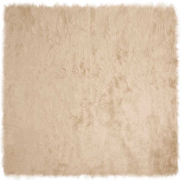 vidaXL Tapis en fausse Tafalla Beige 160 x 160 cm Polyester