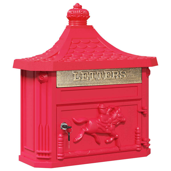 vidaXL Bo&icirc;te aux lettres murale avec stockage Rouge 40,5 x 16 x 45 cm