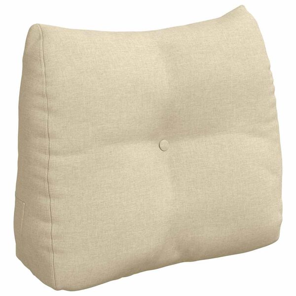 vidaXL Coussin de Dos Cr&egrave;me 60 x 24 x 50 cm tissu