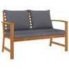 vidaXL Banc de jardin 120cm et coussin gris fonc&eacute; Bois solide d'acacia
