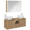 vidaXL Ensemble d'armoire de salle de bain 4 pcs Ch&ecirc;ne artisanal