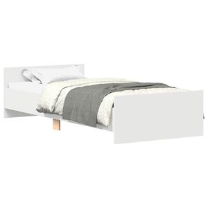 vidaXL Cadre de lit sans matelas blanc 75x190 cm bois d'ing&eacute;nierie