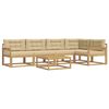 vidaXL Ensemble de canap&eacute;s d'ext&eacute;rieur 6 pc Blanc et Beige Polyester