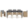 vidaXL Ensemble de salle &agrave; manger pour jardin 9 pcs Beige polyrotin