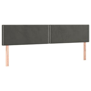 vidaXL T&ecirc;tes de lit Gris fonc&eacute; 200x5x78/88 cm Velours