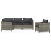vidaXL Salon de jardin 5 pcs avec coussins Gris R&eacute;sine tress&eacute;e