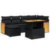 vidaXL Salon de jardin 7 pcs avec coussins noir r&eacute;sine tress&eacute;e
