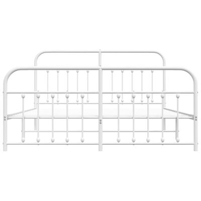 vidaXL Cadre de lit métal sans matelas et pied de lit blanc 183x213 cm