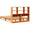 vidaXL Lit biblioth&egrave;que sans matelas cire marron 140x190cm bois massif