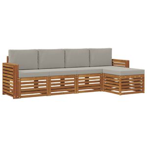 vidaXL Ensemble de canap&eacute;s d'ext&eacute;rieur 5 pc Gris Naturel et Clair