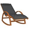 vidaXL Chaise &agrave; bascule textil&egrave;ne gris et bois de peuplier massif