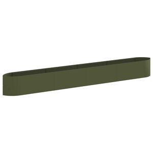 vidaXL Jardin sur&eacute;lev&eacute; Vert olive 380 x 40 x 40 cm Acier