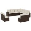 vidaXL Salon de jardin et coussins 11 pcs marron r&eacute;sine tress&eacute;e