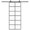 vidaXL Porte coulissante kit de quincaillerie noir 90x205 cm verre ESG