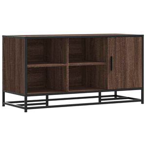 vidaXL Banc &agrave; chaussures ch&ecirc;ne marron bois d'ing&eacute;nierie et m&eacute;tal