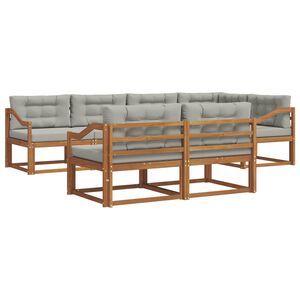 vidaXL Ensemble de canap&eacute;s d'ext&eacute;rieur 7 pcs Naturel et gris clair