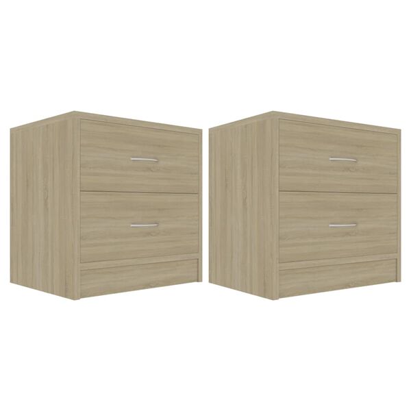 vidaXL Tables de chevet 2pcs Ch&ecirc;ne sonoma 40x30x40cm Bois d'ing&eacute;nierie
