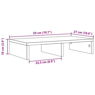 vidaXL Support de moniteur chêne sonoma 50x27x10 cm bois d'ingénierie